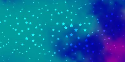 Dark Pink, Blue vector background with colorful stars.