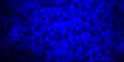 Dark BLUE vector background with triangles.