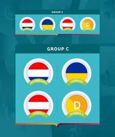 Football 2020 tournament final stage group A badge set