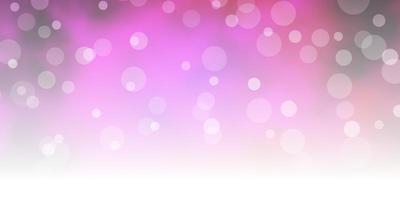 Dark Pink vector background with circles.