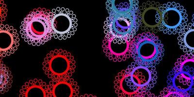 Dark multicolor vector background with covid-19 symbols