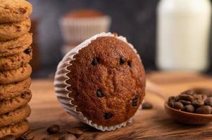 Fresh baked banana muffins photo