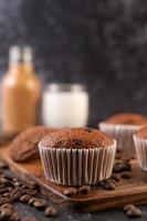 Fresh baked banana muffins photo