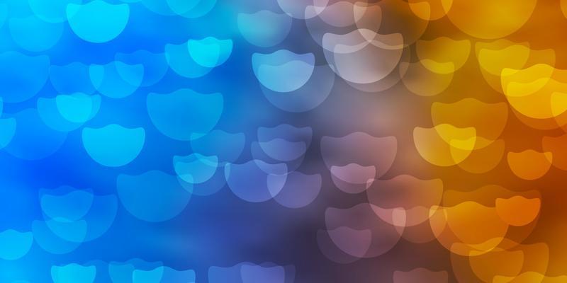 Light Blue, Yellow vector background with circles.