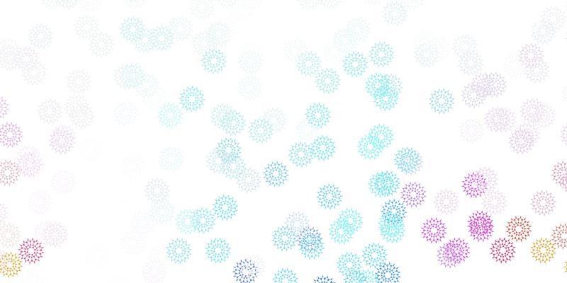 Light multicolor vector doodle pattern with flowers.