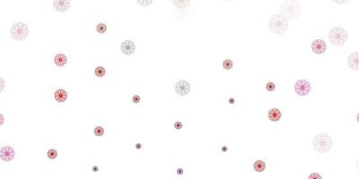 Light pink, red vector doodle template with flowers.