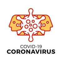 contorno de icono de célula de coronavirus vector