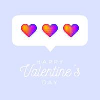 Card or Flyer Valentine rainbow heart Like counter vector