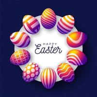 Easter color egg banner vector