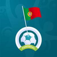 bandera de portugal en un balón de fútbol vector