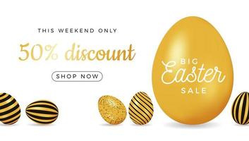 Easter egg horizontal banner vector