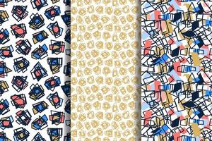 Abstract art pattern set vector