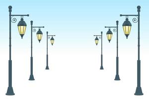 Vintage street lamp vector design illustration isolated on white background