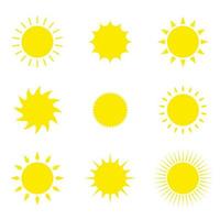 Ilustración de diseño de vector de conjunto de iconos de sol aislado sobre fondo blanco