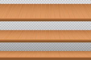 Wooden table top set vector