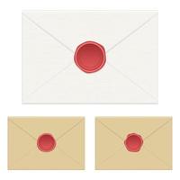 Wax seal envelope set vector