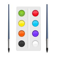 Watercolors tool set vector design illustration