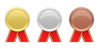 Winner medal set mock-up vector