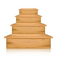 Ilustración de diseño de vector de escaleras de madera aislado sobre fondo blanco