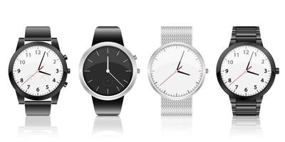 Realistic watch set vector design illustration isolated on white background