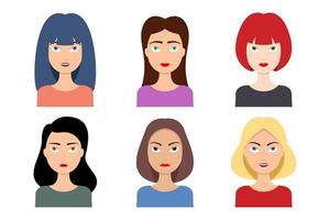 Woman avatar set vector