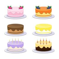 Birthday cake set vector
