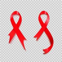 Hiv Awareness Red Ribbons. World Aids Day concept. Modern vector Illustration