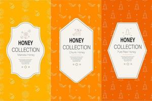 Natural honey pattern collection. Warm color palette of golden tints vector