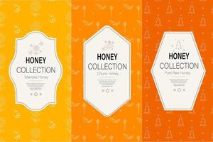 Natural honey pattern collection. Warm color palette of golden tints vector