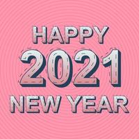 Happy 2021 new year template design vector