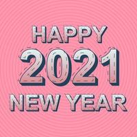 Happy 2021 new year template design vector