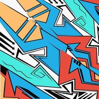 Abstract geometric futuristic bright background, Graffiti drawing style vector
