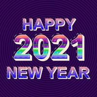 feliz año nuevo 2021 celebración diseño de banner multicolor vector