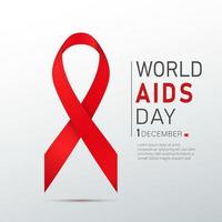 Hiv Awareness Red Ribbon. World Aids Day concept. Modern vector Illustration