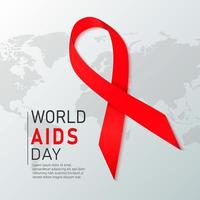 Hiv Awareness Red Ribbon. World Aids Day concept. Modern vector Illustration