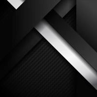 Abstract black and white stripes diagonal overlapping layer paper on dark background and texture vector