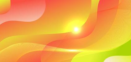 Abstract background green and red gradient wave shape with rays of light vector