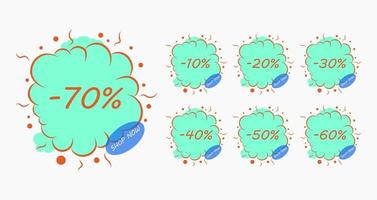 Set of abstract discount tags vector