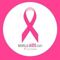 Hiv Awareness Pink Ribbon. World Aids Day concept. Modern vector Illustration