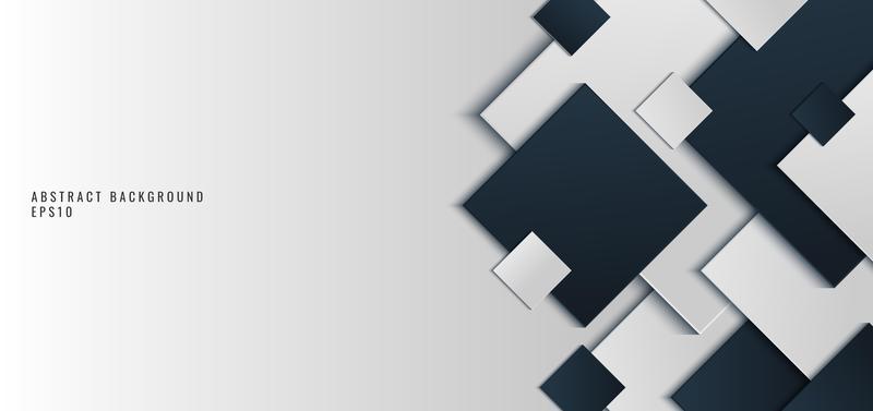Template banner web design background blue and white square shape with shadow
