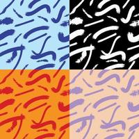 Brush strokes seamless patterns variations vector