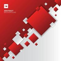 Abstract red and white gradient diagonal separate geometric squares overlapping background technology concept. vector