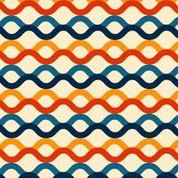 Wave lines pattern retro color style background vector