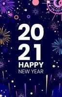 2021 New Year Fireworks vector