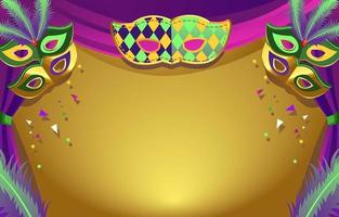 fondo de máscara de carnaval de mardi gras divertido vector