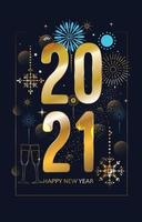 New Year 2021 with Snow Color Sparkle vector
