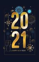 New Year 2021 with Snow Color Sparkle vector