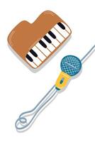 piano musical instrument and microphone vector