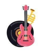 guitarra electrica e instrumentos musicales vector