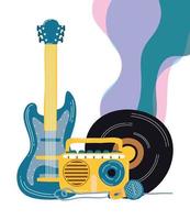 electric guitar and musical instruments vector